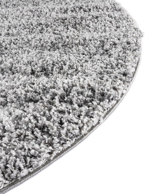 Gray 5' x 5' Hygge Shag Round Area Rug Thick Soft Touch Fluffy & Plush Shaggy Pile 100% Polypropylene With Jute Backing Modern Carpet for Sale at Rug Engine