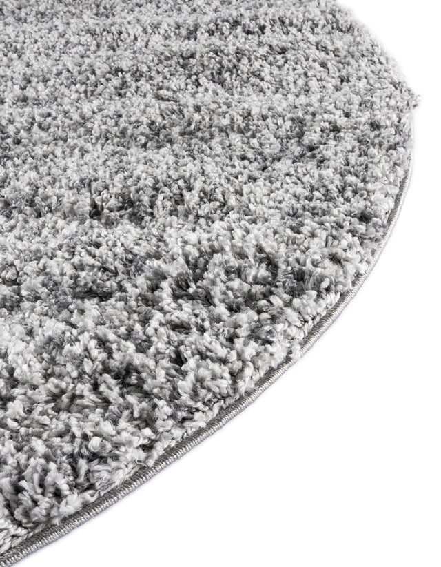 Gray 5' x 5' Hygge Shag Round Area Rug Thick Soft Touch Fluffy & Plush Shaggy Pile 100% Polypropylene With Jute Backing Modern Carpet for Sale at Rug Engine