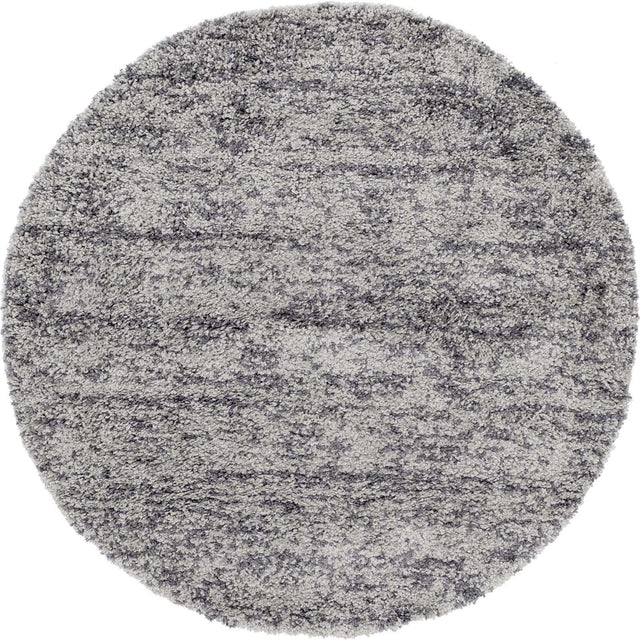 Gray 5' x 5' Hygge Shag Round Area Rug Thick Soft Touch Fluffy & Plush Shaggy Pile 100% Polypropylene With Jute Backing Modern Carpet for Sale at Rug Engine