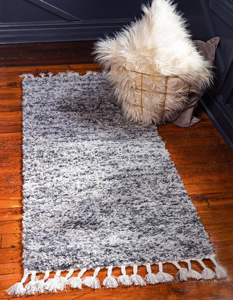 Gray 2' 7 x 8' 2 Hygge Shag Runner Area Rug Thick Soft Touch Fluffy & Plush Shaggy Pile 100% Polypropylene With Jute Backing Modern Carpet for Sale at Rug Engine