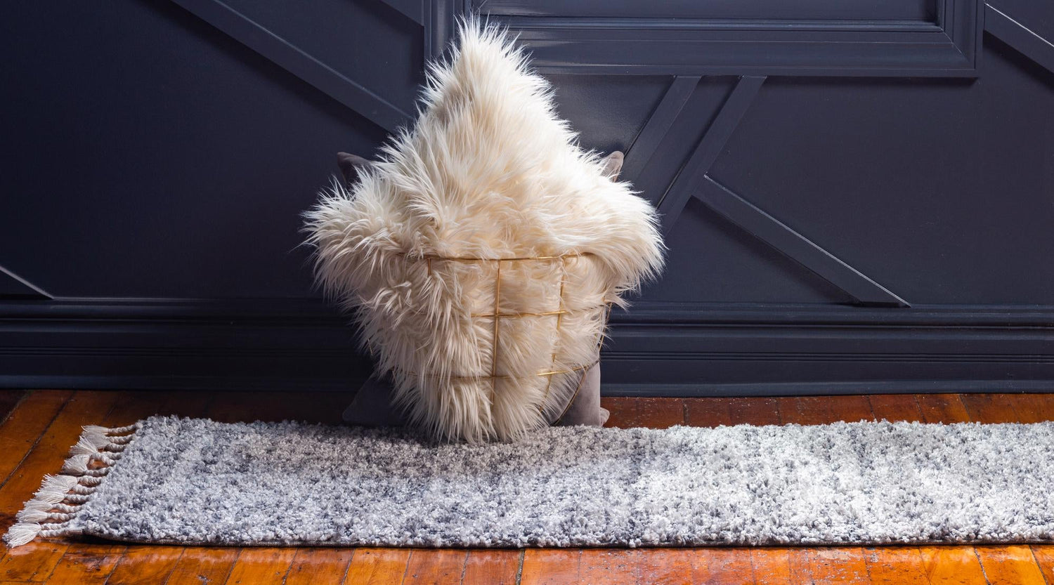 Gray 2' 2 x 6' 1 Hygge Shag Runner Area Rug Thick Soft Touch Fluffy & Plush Shaggy Pile 100% Polypropylene With Jute Backing Modern Carpet for Sale at Rug Engine