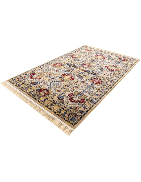 Ivory 5' x 8' District Rectangle Area Rug 100% Polypropylene Easy Clean Stain Resistant Traditional Pattern Classic Carpet for Indoor Dining Living Office for Sale at Rug Engine