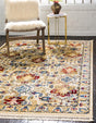 Ivory 4' x 6' District Rectangle Area Rug 100% Polypropylene Easy Clean Stain Resistant Traditional Pattern Classic Carpet for Indoor Dining Living Office for Sale at Rug Engine