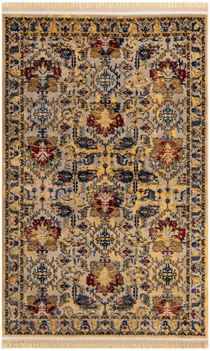 Ivory 5' x 8' District Rectangle Area Rug 100% Polypropylene Easy Clean Stain Resistant Traditional Pattern Classic Carpet for Indoor Dining Living Office for Sale at Rug Engine