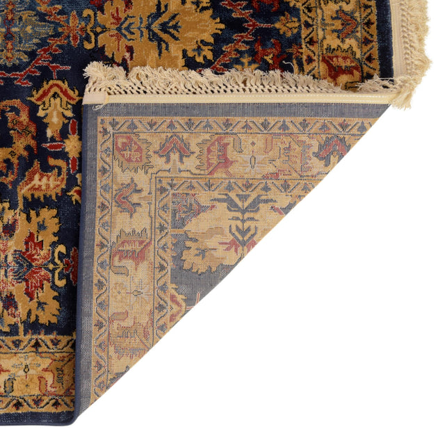 Blue 9' x 12' District Rectangle Area Rug 100% Polypropylene Easy Clean Stain Resistant Traditional Pattern Classic Carpet for Indoor Dining Living Office for Sale at Rug Engine