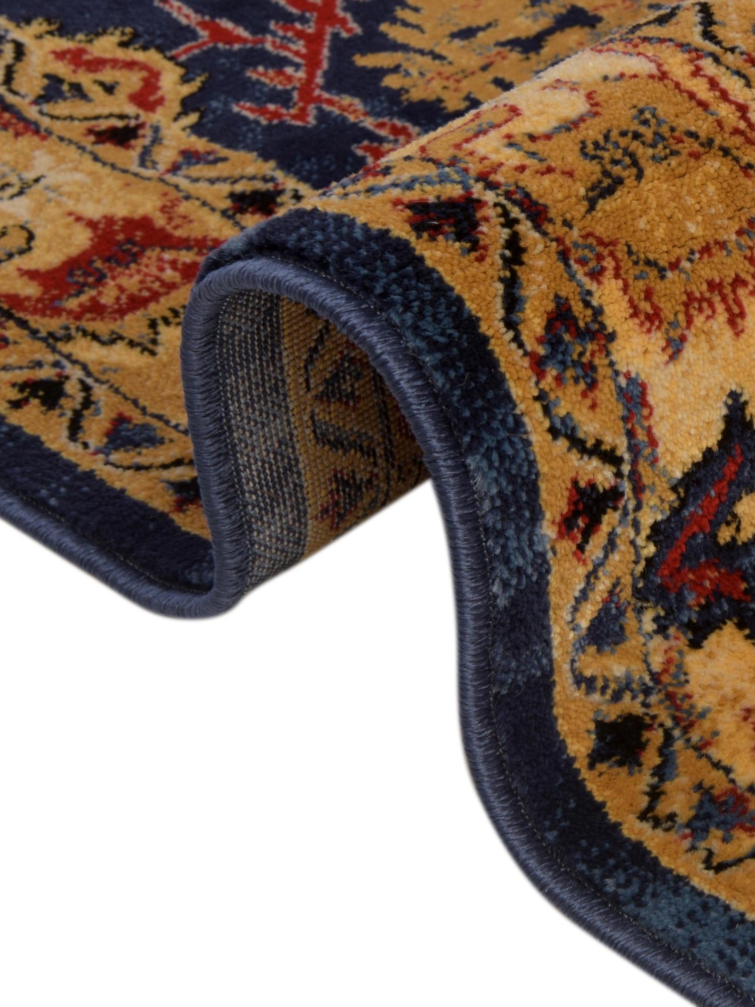 Blue 6' x 9' District Rectangle Area Rug 100% Polypropylene Easy Clean Stain Resistant Traditional Pattern Classic Carpet for Indoor Dining Living Office for Sale at Rug Engine
