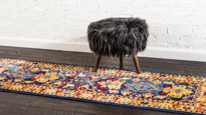 Blue 2' 2 x 6' 1 District Runner Area Rug 100% Polypropylene Easy Clean Stain Resistant Traditional Pattern Classic Carpet for Indoor Dining Living Office for Sale at Rug Engine