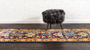 Blue 2' 2 x 6' 1 District Runner Area Rug 100% Polypropylene Easy Clean Stain Resistant Traditional Pattern Classic Carpet for Indoor Dining Living Office for Sale at Rug Engine