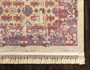 Beige 9' x 12' District Rectangle Area Rug 100% Polypropylene Easy Clean Stain Resistant Traditional Pattern Classic Carpet for Indoor Dining Living Office for Sale at Rug Engine