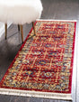 Red 2' 2 x 6' 1 District Runner Area Rug 100% Polypropylene Easy Clean Stain Resistant Traditional Pattern Classic Carpet for Indoor Dining Living Office for Sale at Rug Engine