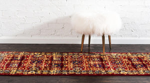 Red 2' 2 x 6' 1 District Runner Area Rug 100% Polypropylene Easy Clean Stain Resistant Traditional Pattern Classic Carpet for Indoor Dining Living Office for Sale at Rug Engine