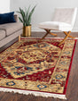 Red 5' 3 x 8' District Rectangle Area Rug 100% Polypropylene Easy Clean Stain Resistant Traditional Pattern Classic Carpet for Indoor Dining Living Office for Sale at Rug Engine