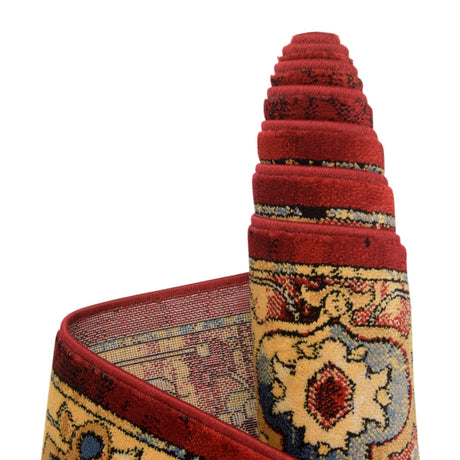 Red 3' 3 x 5' 3 District Rectangle Area Rug 100% Polypropylene Easy Clean Stain Resistant Traditional Pattern Classic Carpet for Indoor Dining Living Office for Sale at Rug Engine