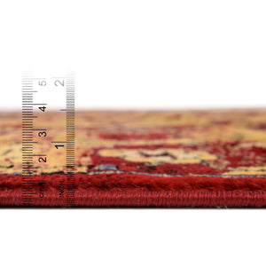 Red 8' x 8' District Square Area Rug 100% Polypropylene Easy Clean Stain Resistant Traditional Pattern Classic Carpet for Indoor Dining Living Office for Sale at Rug Engine