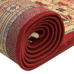 Red 8' x 8' District Square Area Rug 100% Polypropylene Easy Clean Stain Resistant Traditional Pattern Classic Carpet for Indoor Dining Living Office for Sale at Rug Engine