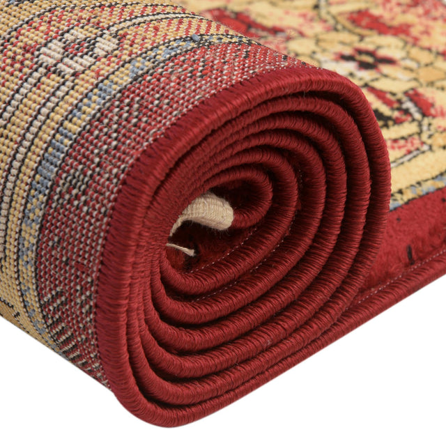 Red 8' x 8' District Square Area Rug 100% Polypropylene Easy Clean Stain Resistant Traditional Pattern Classic Carpet for Indoor Dining Living Office for Sale at Rug Engine