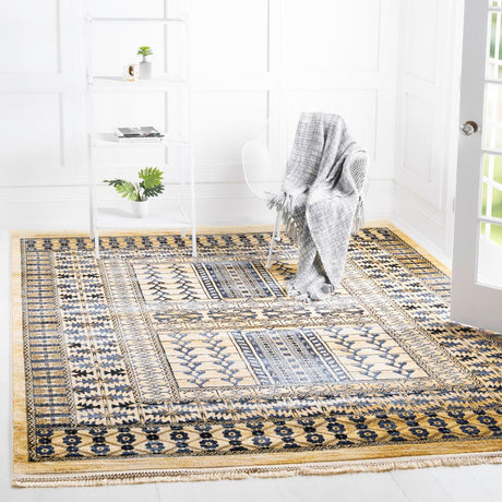Beige 8' x 8' District Square Area Rug 100% Polypropylene Easy Clean Stain Resistant Traditional Pattern Classic Carpet for Indoor Dining Living Office for Sale at Rug Engine