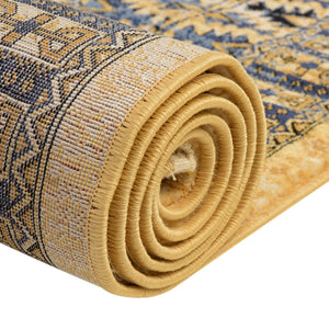 Beige 8' x 8' District Square Area Rug 100% Polypropylene Easy Clean Stain Resistant Traditional Pattern Classic Carpet for Indoor Dining Living Office for Sale at Rug Engine