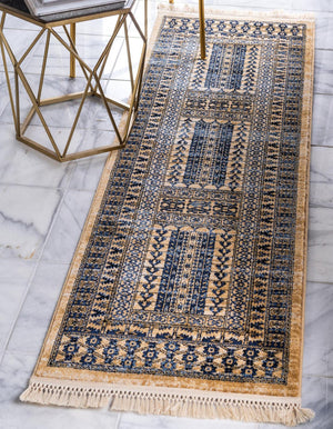 Beige 2' 2 x 6' District Runner Area Rug 100% Polypropylene Easy Clean Stain Resistant Traditional Pattern Classic Carpet for Indoor Dining Living Office for Sale at Rug Engine