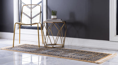 Beige 2' 2 x 6' District Runner Area Rug 100% Polypropylene Easy Clean Stain Resistant Traditional Pattern Classic Carpet for Indoor Dining Living Office for Sale at Rug Engine