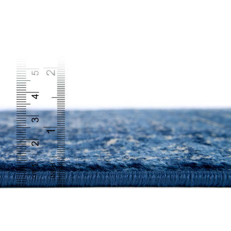 Blue 3' 3 x 3' 3 District Round Area Rug 100% Polypropylene Easy Clean Stain Resistant Traditional Pattern Classic Carpet for Indoor Dining Living Office for Sale at Rug Engine