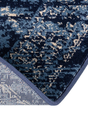 Blue 6' 1 x 6' 1 District Round Area Rug 100% Polypropylene Easy Clean Stain Resistant Traditional Pattern Classic Carpet for Indoor Dining Living Office for Sale at Rug Engine