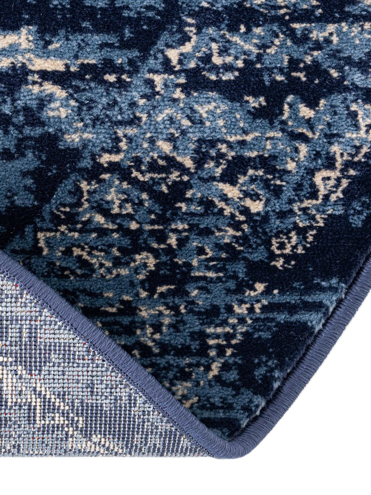Blue 3' 3 x 3' 3 District Round Area Rug 100% Polypropylene Easy Clean Stain Resistant Traditional Pattern Classic Carpet for Indoor Dining Living Office for Sale at Rug Engine