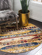 Multicolor 5' x 5' District Round Area Rug 100% Polypropylene Easy Clean Stain Resistant Traditional Pattern Classic Carpet for Indoor Dining Living Office for Sale at Rug Engine