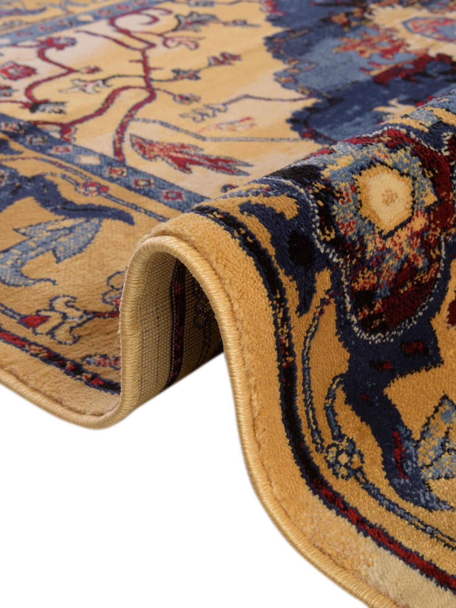 Blue 3' 3 x 5' 3 District Rectangle Area Rug 100% Polypropylene Easy Clean Stain Resistant Traditional Pattern Classic Carpet for Indoor Dining Living Office for Sale at Rug Engine