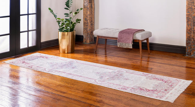 Cream 2' 7 x 9' 10 Qom Bamboo Silk Runner Area Rug 100% Bamboo Silk with Cotton Backing Luxury Traditional Design Carpet for Interior Design for Sale at Rug Engine