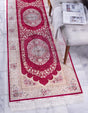 Red 2' 7 x 9' 10 Qom Bamboo Silk Runner Area Rug 100% Bamboo Silk with Cotton Backing Luxury Traditional Design Carpet for Interior Design for Sale at Rug Engine
