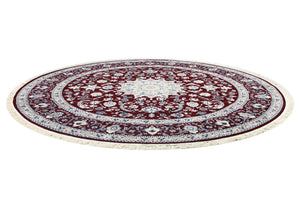 Burgundy 10' x 10' Classical Round Area Rug Traditional Classic Pattern Design Carpet for Indoor Living Room, Dining, Office, Den, Basement for Sale at Rug Engine