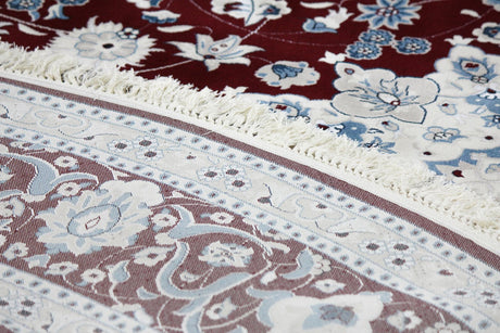 Burgundy 10' x 10' Classical Round Area Rug Traditional Classic Pattern Design Carpet for Indoor Living Room, Dining, Office, Den, Basement for Sale at Rug Engine