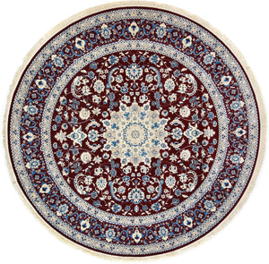 Burgundy 10' x 10' Classical Round Area Rug Traditional Classic Pattern Design Carpet for Indoor Living Room, Dining, Office, Den, Basement for Sale at Rug Engine