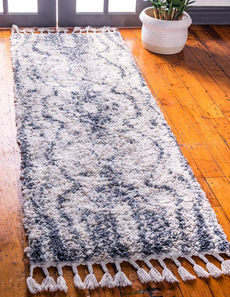 Gray 2' 7 x 8' 2 Hygge Shag Runner Area Rug Thick Soft Touch Fluffy & Plush Shaggy Pile 100% Polypropylene With Jute Backing Modern Carpet for Sale at Rug Engine