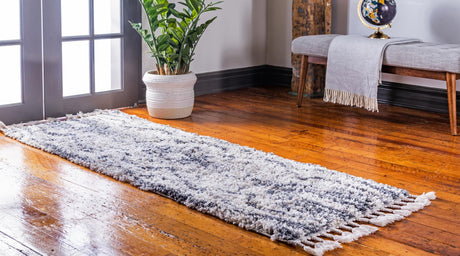 Gray 2' 7 x 8' 2 Hygge Shag Runner Area Rug Thick Soft Touch Fluffy & Plush Shaggy Pile 100% Polypropylene With Jute Backing Modern Carpet for Sale at Rug Engine