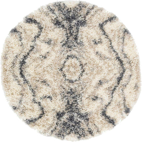 Gray 3' 3 x 3' 3 Hygge Shag Round Area Rug Thick Soft Touch Fluffy & Plush Shaggy Pile 100% Polypropylene With Jute Backing Modern Carpet for Sale at Rug Engine