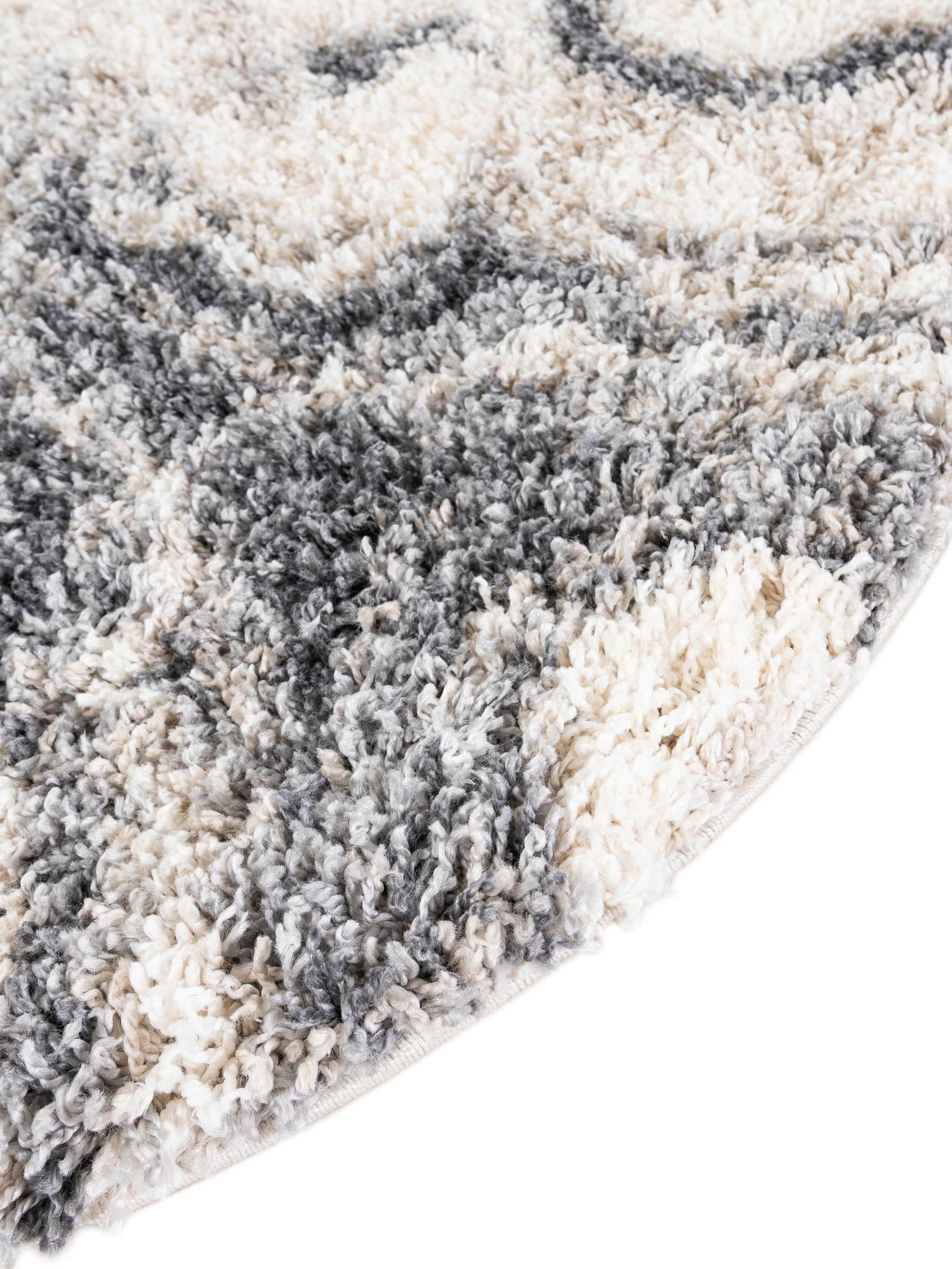 Gray 5' x 5' Hygge Shag Round Area Rug Thick Soft Touch Fluffy & Plush Shaggy Pile 100% Polypropylene With Jute Backing Modern Carpet for Sale at Rug Engine