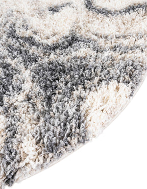 Gray 5' x 5' Hygge Shag Round Area Rug Thick Soft Touch Fluffy & Plush Shaggy Pile 100% Polypropylene With Jute Backing Modern Carpet for Sale at Rug Engine