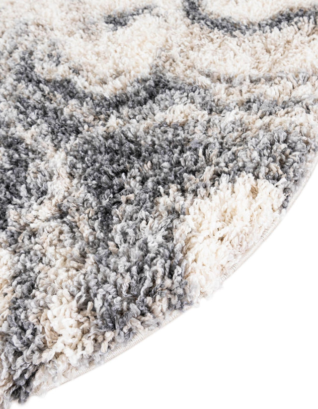 Gray 5' x 5' Hygge Shag Round Area Rug Thick Soft Touch Fluffy & Plush Shaggy Pile 100% Polypropylene With Jute Backing Modern Carpet for Sale at Rug Engine