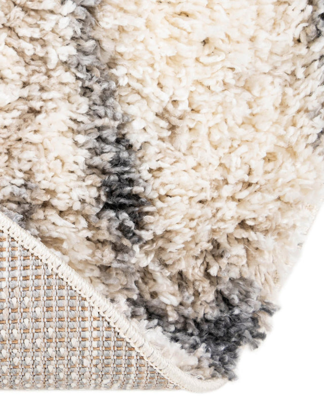 Gray 5' x 5' Hygge Shag Round Area Rug Thick Soft Touch Fluffy & Plush Shaggy Pile 100% Polypropylene With Jute Backing Modern Carpet for Sale at Rug Engine
