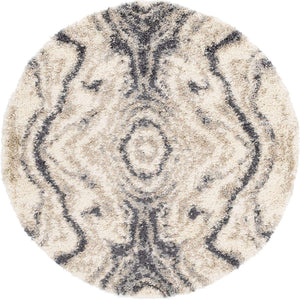 Gray 5' x 5' Hygge Shag Round Area Rug Thick Soft Touch Fluffy & Plush Shaggy Pile 100% Polypropylene With Jute Backing Modern Carpet for Sale at Rug Engine