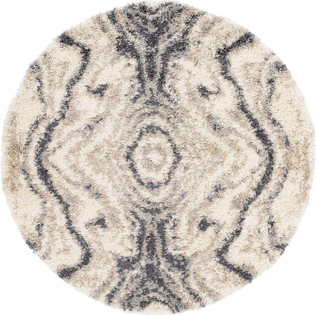 Gray 5' x 5' Hygge Shag Round Area Rug Thick Soft Touch Fluffy & Plush Shaggy Pile 100% Polypropylene With Jute Backing Modern Carpet for Sale at Rug Engine