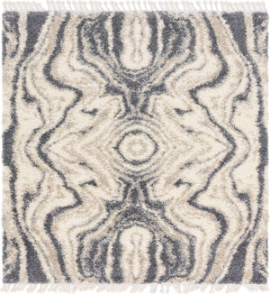 Gray 8' x 8' Hygge Shag Square Area Rug Thick Soft Touch Fluffy & Plush Shaggy Pile 100% Polypropylene With Jute Backing Modern Carpet for Sale at Rug Engine