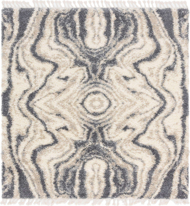 Gray 8' x 8' Hygge Shag Square Area Rug Thick Soft Touch Fluffy & Plush Shaggy Pile 100% Polypropylene With Jute Backing Modern Carpet for Sale at Rug Engine