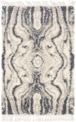 Gray 4' 1 x 6' 1 Hygge Shag Rectangle Area Rug Thick Soft Touch Fluffy & Plush Shaggy Pile 100% Polypropylene With Jute Backing Modern Carpet for Sale at Rug Engine