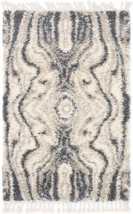 Gray 4' 1 x 6' 1 Hygge Shag Rectangle Area Rug Thick Soft Touch Fluffy & Plush Shaggy Pile 100% Polypropylene With Jute Backing Modern Carpet for Sale at Rug Engine