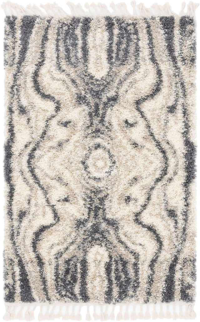 Gray 4' 1 x 6' 1 Hygge Shag Rectangle Area Rug Thick Soft Touch Fluffy & Plush Shaggy Pile 100% Polypropylene With Jute Backing Modern Carpet for Sale at Rug Engine