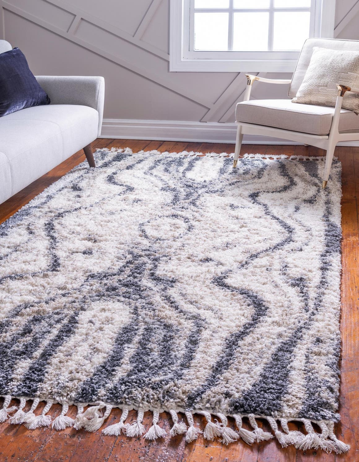 Gray 9' x 12' 2 Hygge Shag Rectangle Area Rug Thick Soft Touch Fluffy & Plush Shaggy Pile 100% Polypropylene With Jute Backing Modern Carpet for Sale at Rug Engine