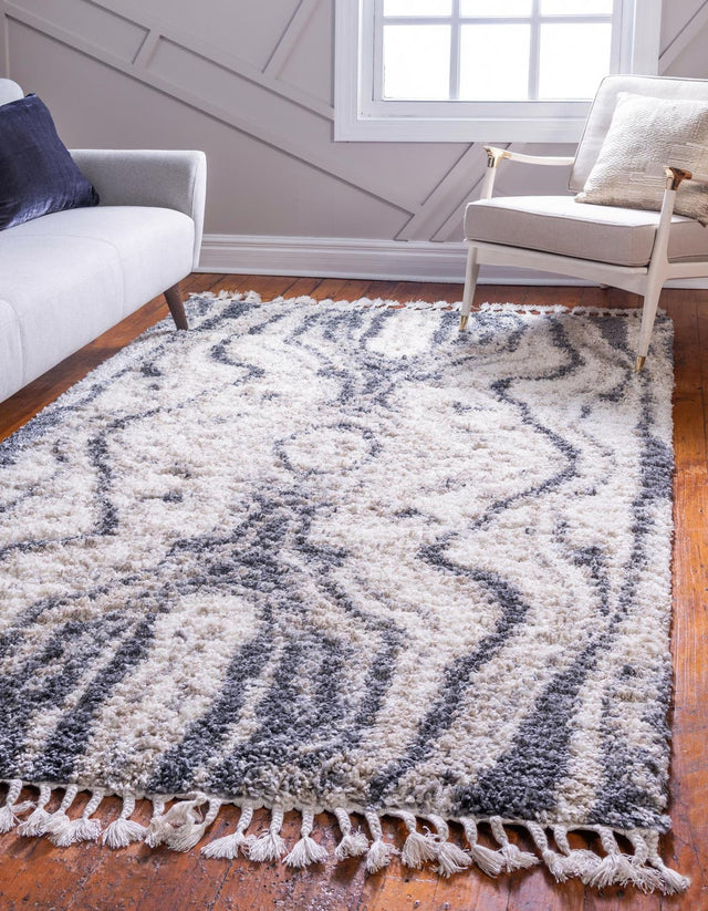 Gray 8' x 10' Hygge Shag Rectangle Area Rug Thick Soft Touch Fluffy & Plush Shaggy Pile 100% Polypropylene With Jute Backing Modern Carpet for Sale at Rug Engine